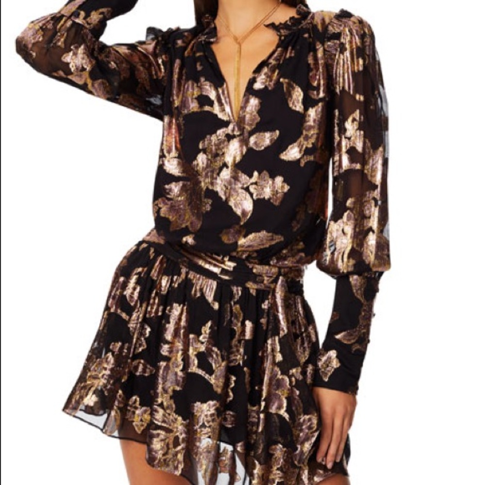 RAMY BROOK Jayda Metallic A Line Dress